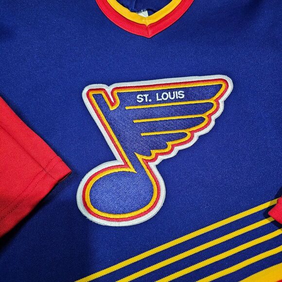 Vintage CCM Retro St. Louis Sewn Hockey Jersey Blues 90s Boys Size L/XL - Picture 3 of 8